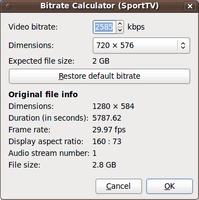Bitrate Calculator Dialog